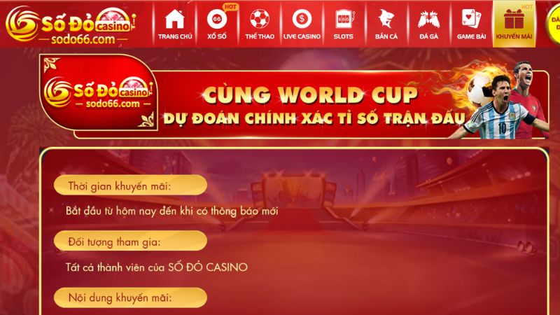 Tìm hiểu về khuyến mãi cùng World Cup dự đoán chính xác tỷ số trận đấu tại Sodo66